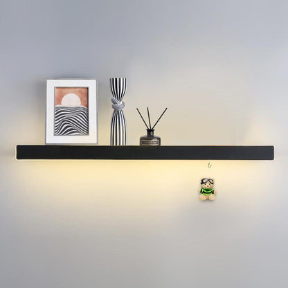 Modern Minimalist Iron Acrylic Linear Shelf LED Wall Sconce Lamp For Living Room & Bedroom