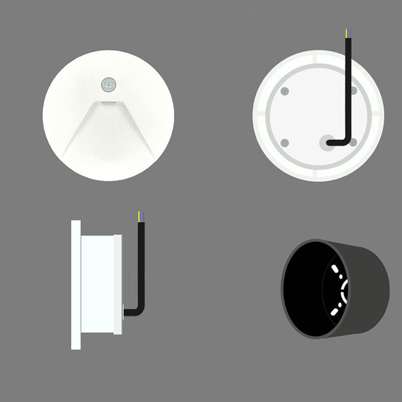 Modern Minimalist Aluminum Round Recessed LED Wall Sconce Lamp For Hallways