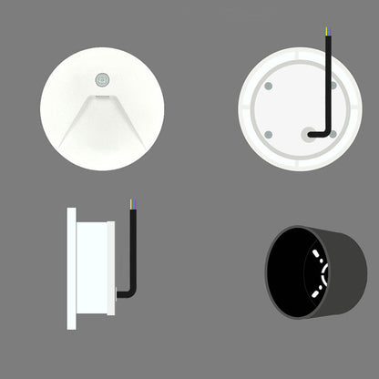 Modern Minimalist Aluminum Round Recessed LED Wall Sconce Lamp For Hallways