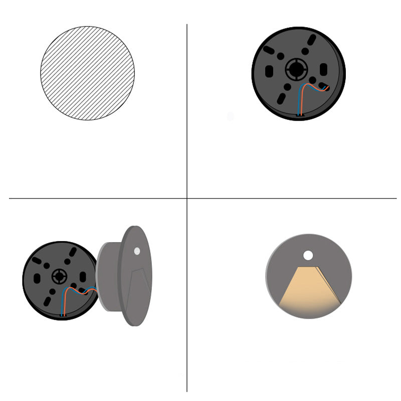 Modern Minimalist Aluminum Round Recessed LED Wall Sconce Lamp For Hallways