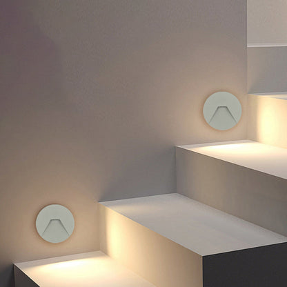 Modern Minimalist Aluminum Round Recessed LED Wall Sconce Lamp For Hallways