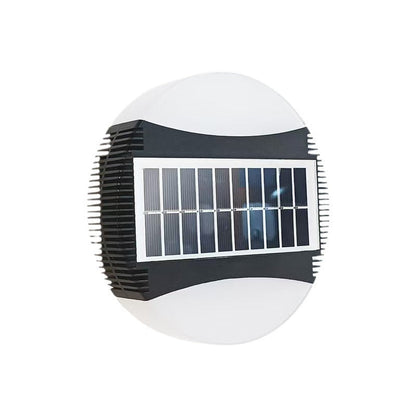 Modern Minimalist Solar Waterproof ABS Round LED Wall Sconce Lamp For Garden And Outdoor Patio