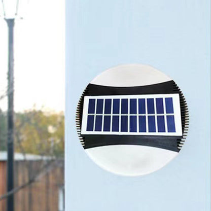 Modern Minimalist Solar Waterproof ABS Round LED Wall Sconce Lamp For Garden And Outdoor Patio