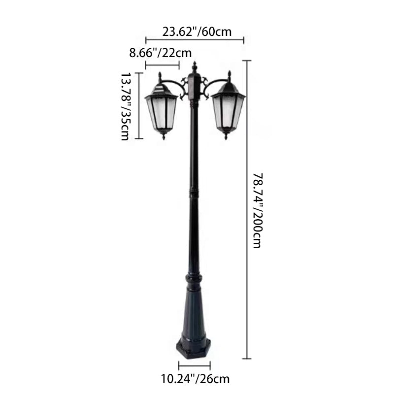 Traditional European Waterproof Aluminum Glass Lantern-Style 2/3-Light Outdoor Light Landscape Lighting For Garden & Outdoor Patio