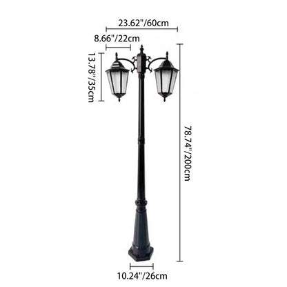Traditional European Waterproof Aluminum Glass Lantern-Style 2/3-Light Outdoor Light Landscape Lighting For Garden & Outdoor Patio