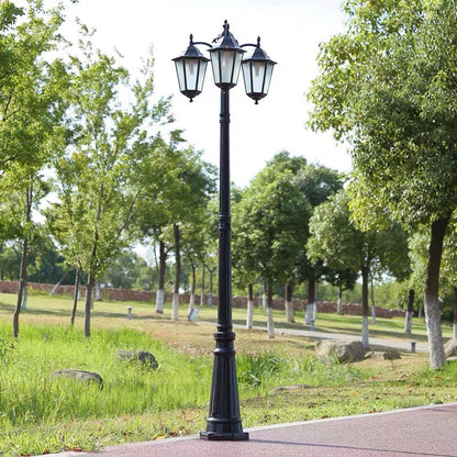 Traditional European Waterproof Aluminum Glass Lantern-Style 2/3-Light Outdoor Light Landscape Lighting For Garden & Outdoor Patio