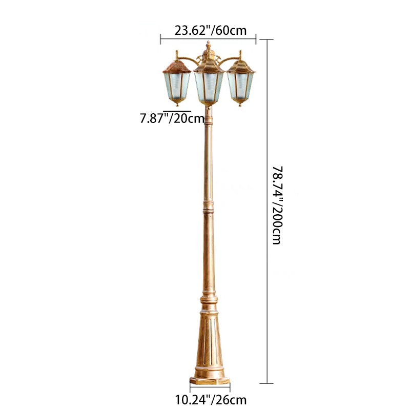 Traditional European Waterproof Aluminum Glass Lantern-Style 2/3-Light Outdoor Light Landscape Lighting For Garden & Outdoor Patio