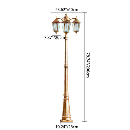 Traditional European Waterproof Aluminum Glass Lantern-Style 2/3-Light Outdoor Light Landscape Lighting For Garden & Outdoor Patio
