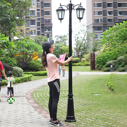 Traditional European Waterproof Aluminum Glass Lantern-Style 2/3-Light Outdoor Light Landscape Lighting For Garden & Outdoor Patio