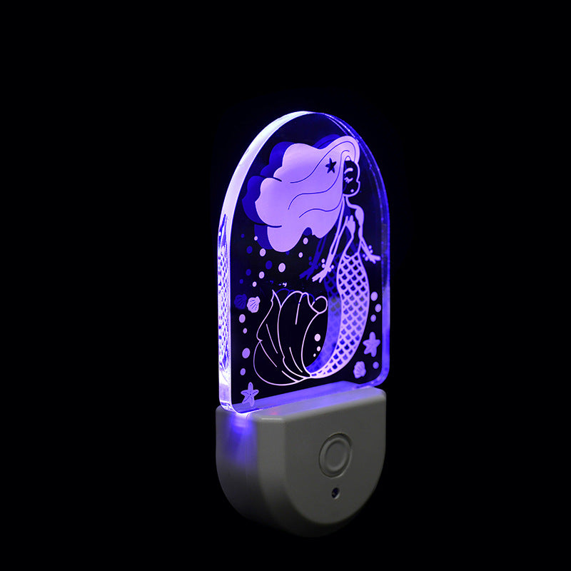 مصباح حائط LED بتصميم شجرة عيد الميلاد الكرتونية من الأكريليك المعاصر الإبداعي لغرفة النوم
