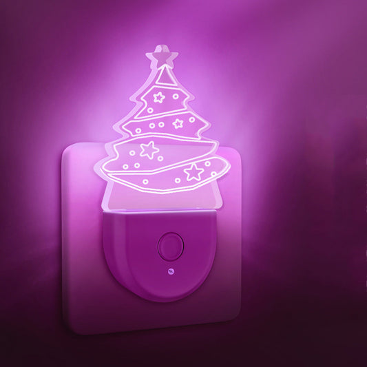 مصباح حائط LED بتصميم شجرة عيد الميلاد الكرتونية من الأكريليك المعاصر الإبداعي لغرفة النوم