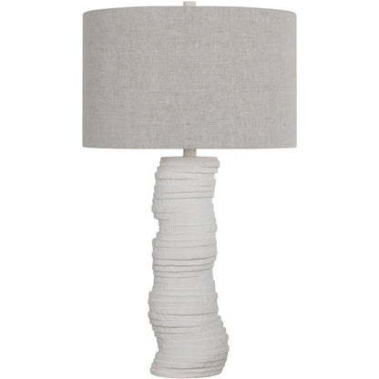 Modern Art Deco Resin Column Handcrafted 1-Light Table Lamp For Bedroom And Living Room