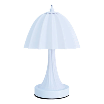 Contemporary Nordic USB Rechargeable Iron & PLA Umbrella Pleated LED Table Lamp For Bedroom