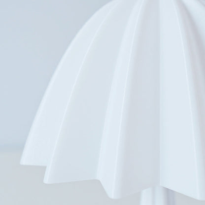 Contemporary Nordic USB Rechargeable Iron & PLA Umbrella Pleated LED Table Lamp For Bedroom