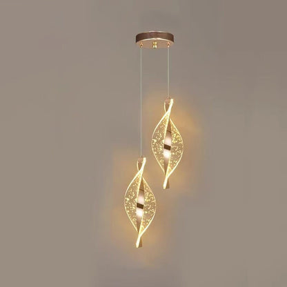Modern Luxury Aluminum Iron Acrylic Spiral LED Pendant Light For Bedroom Bedside