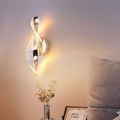 Modern Luxury Aluminum Iron Acrylic Twisted LED Wall Sconce Lamp For Bedroom Bedside