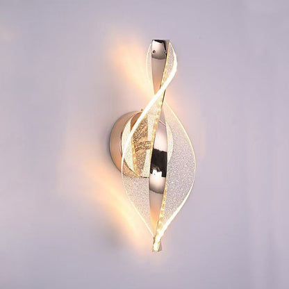 Modern Luxury Aluminum Iron Acrylic Twisted LED Wall Sconce Lamp For Bedroom Bedside