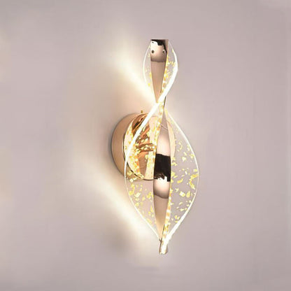 Modern Luxury Aluminum Iron Acrylic Twisted LED Wall Sconce Lamp For Bedroom Bedside