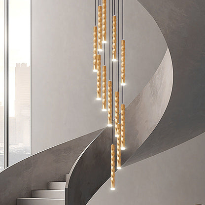 Contemporary Creative Aluminum And Crystal Spiral LED Pendant Light Spotlight Diffused Light For Dining Room And Bedside