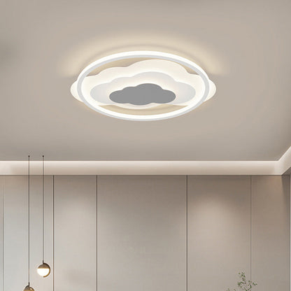 Modern Art Deco Iron & Silicone Cloud-Inspired Rectangular Square Round LED Flush Mount Ceiling Light For Bedroom & Living Room