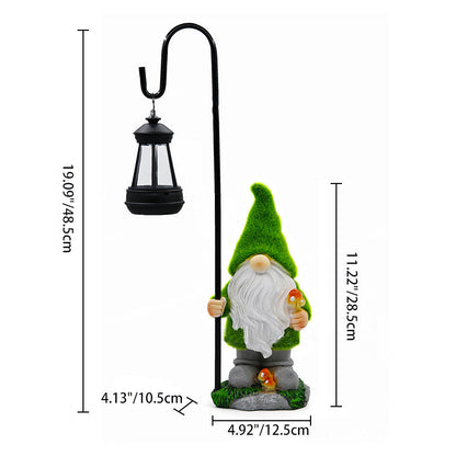 Modern Art Deco Solar Waterproof Flocked Resin Gnome LED Outdoor Light Landscape Lighting For Garden