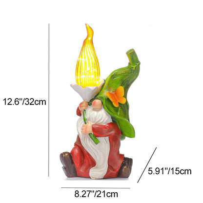 Modern Art Deco Solar Waterproof Resin Lantern Gnome LED Outdoor Light Landscape Lighting For Garden