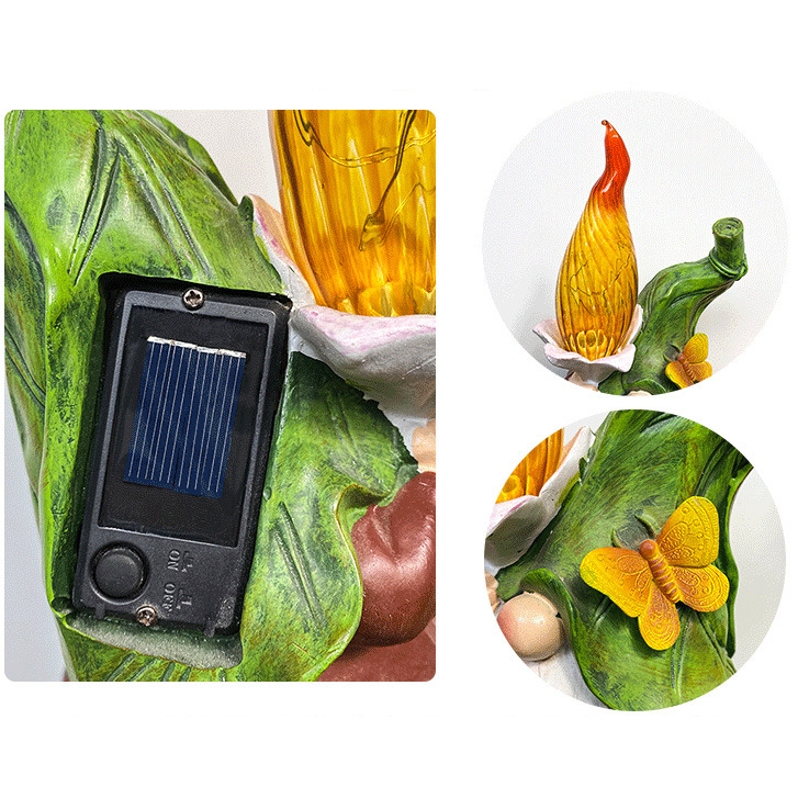 Modern Art Deco Solar Waterproof Resin Lantern Gnome LED Outdoor Light Landscape Lighting For Garden