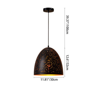 Contemporary Retro Iron Dome Shade 1-Light Pendant Light For Dining Room