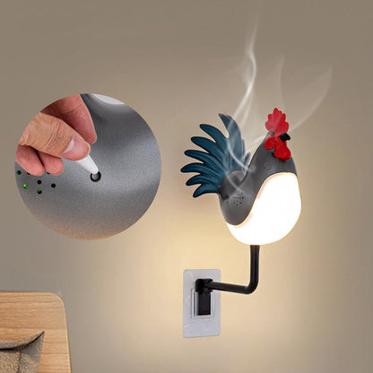 Contemporary Creative Rechargeable ABS & PC Rooster-Shaped LED Wall Sconce Lamp Night Light For Bedroom & Hallway