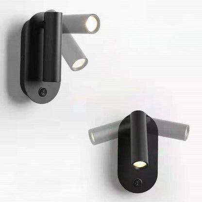 Modern Minimalist Aluminum & Iron Cylindrical Spotlight LED Wall Sconce Lamp For Bedside