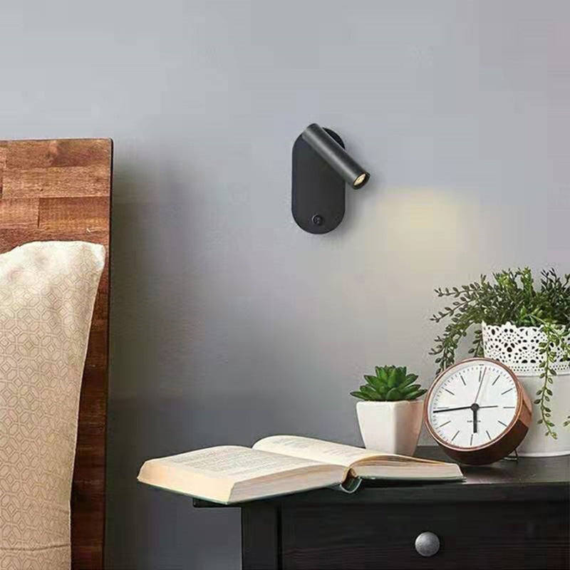 Modern Minimalist Aluminum & Iron Cylindrical Spotlight LED Wall Sconce Lamp For Bedside