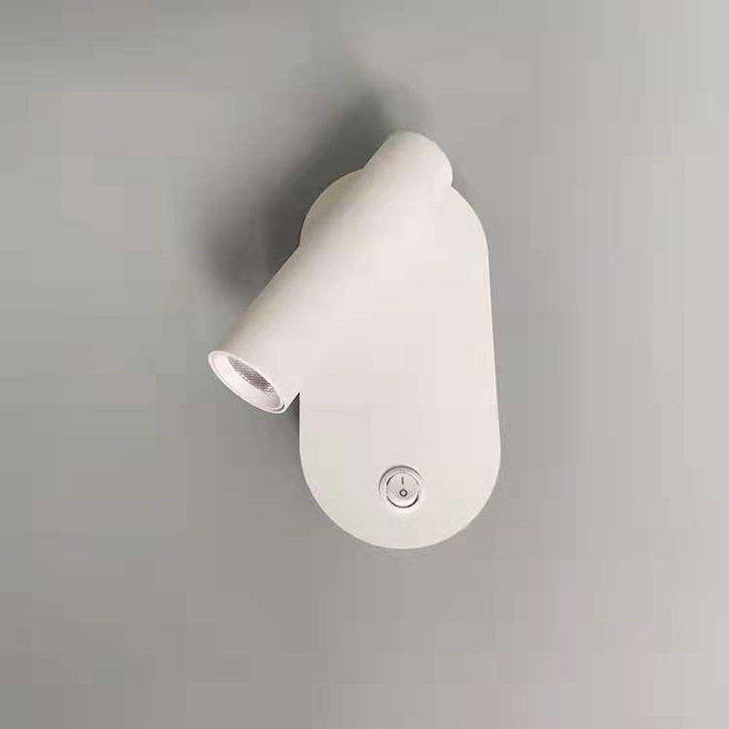 Modern Minimalist Aluminum & Iron Cylindrical Spotlight LED Wall Sconce Lamp For Bedside