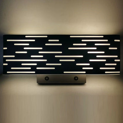 Contemporary Industrial Iron & Acrylic Rectangular Hollow 1/2-Light Wall Sconce Lamp For Bedside