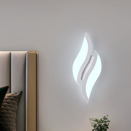 Modern Minimalist Iron & Acrylic Leaf-Shaped LED Wall Sconce Lamp For Bedroom & Living Room