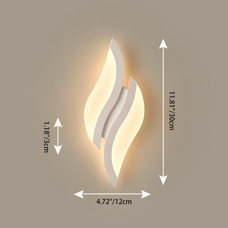 Modern Minimalist Iron & Acrylic Leaf-Shaped LED Wall Sconce Lamp For Bedroom & Living Room