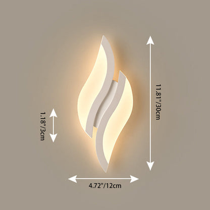 Modern Minimalist Iron & Acrylic Leaf-Shaped LED Wall Sconce Lamp For Bedroom & Living Room