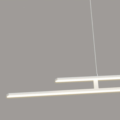 Modern Minimalist Metal Aluminum & Silicone Linear LED Chandelier Island Light For Dining Room