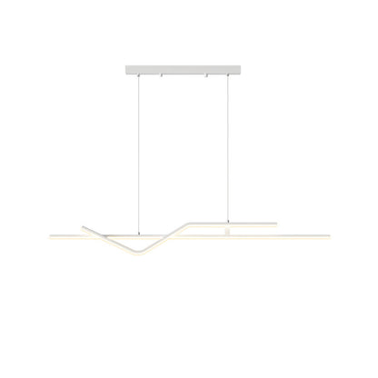 Modern Minimalist Metal Aluminum & Silicone Linear LED Chandelier Island Light For Dining Room