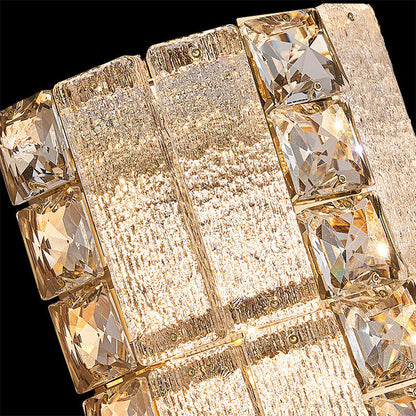 Modern Luxury Crystal & Metal Long Strip LED Wall Sconce Lamp For Bedroom & Living Room