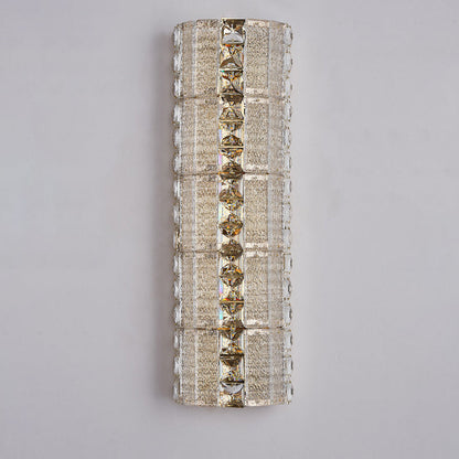Modern Luxury Crystal & Metal Long Strip LED Wall Sconce Lamp For Bedroom & Living Room