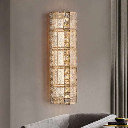Modern Luxury Crystal & Metal Long Strip LED Wall Sconce Lamp For Bedroom & Living Room