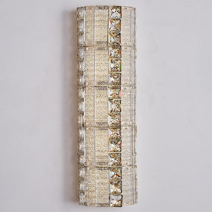 Modern Luxury Crystal & Metal Long Strip LED Wall Sconce Lamp For Bedroom & Living Room