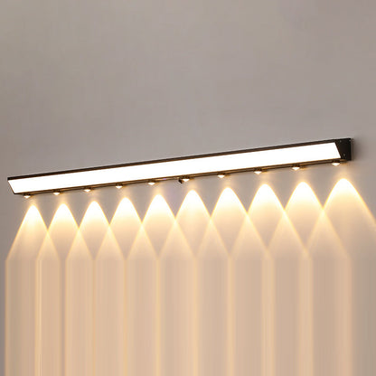 Modern Minimalist Solar Waterproof Motion Sensor Acrylic Aluminum & Stainless Steel Rectangular LED Wall Sconce Lamp For Outdoor Patio