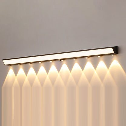 Modern Minimalist Solar Waterproof Motion Sensor Acrylic Aluminum & Stainless Steel Rectangular LED Wall Sconce Lamp For Outdoor Patio