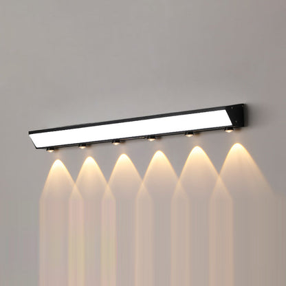 Modern Minimalist Solar Waterproof Motion Sensor Acrylic Aluminum & Stainless Steel Rectangular LED Wall Sconce Lamp For Outdoor Patio