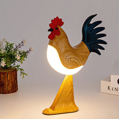 Contemporary Creative Rechargeable ABS & PC Rooster-Shaped LED Table Lamp Night Light For Bedside