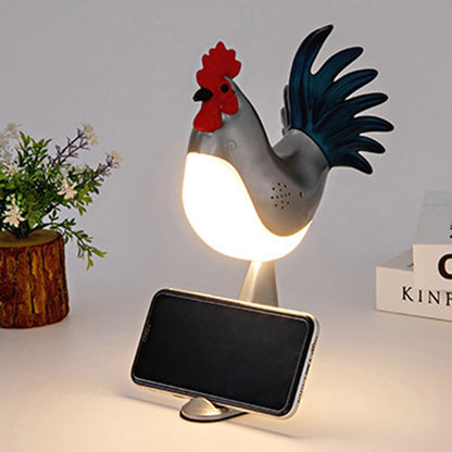 Contemporary Creative Rechargeable ABS & PC Rooster-Shaped LED Table Lamp Night Light For Bedside