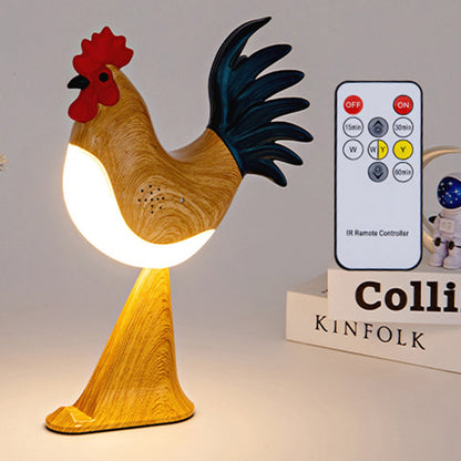 Contemporary Creative Rechargeable ABS & PC Rooster-Shaped LED Table Lamp Night Light For Bedside