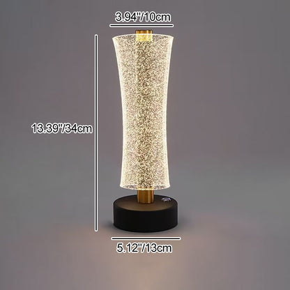 Modern Luxury Metal & Acrylic Column Tower-Shaped LED Table Lamp For Bedside