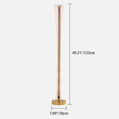 Modern Luxury Aluminum Iron And Acrylic Tower Column LED Standing Floor Lamp For Living Room And Bedroom